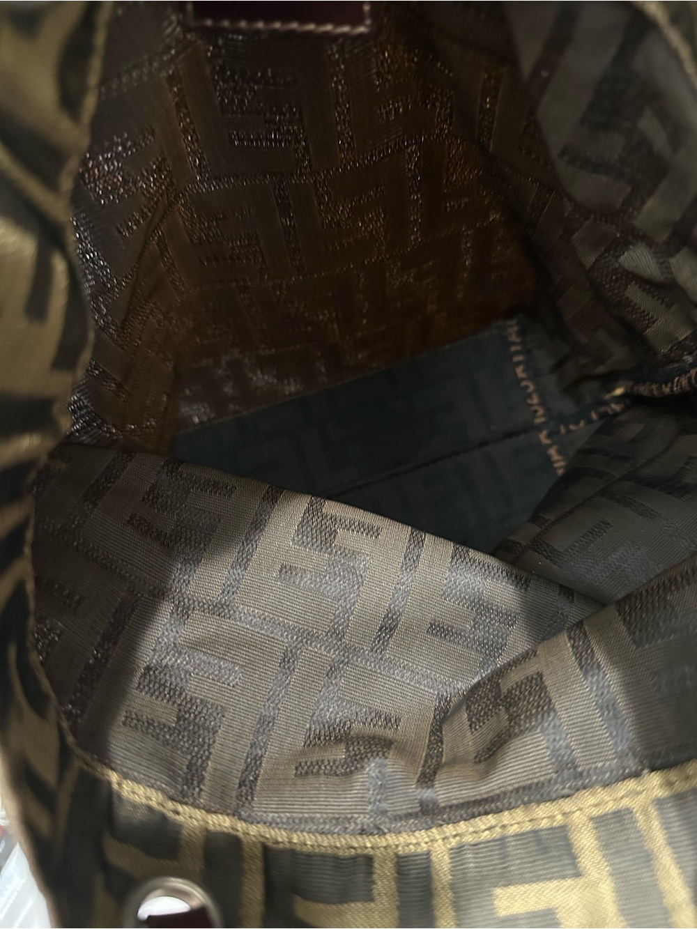 Vintage Fendi Zucca FF Monogram Jacquard Tote Bag Brown Tobacco | Italy - Picture 10 of 12